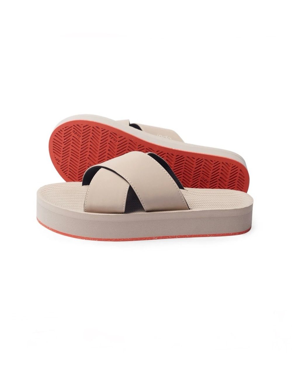 Women’s ESSNTLS Sneaker Sole Platform Cross Orange Sole/Sea Salt. Size 6-7.